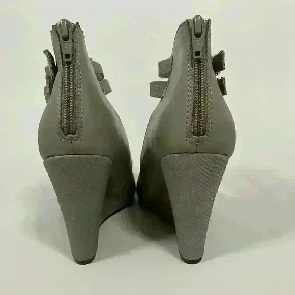 Saychelles Heritage Ankle Strap High heel wedge Gray Women size 8.5 - Picture 5 of 8